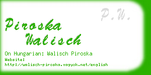 piroska walisch business card